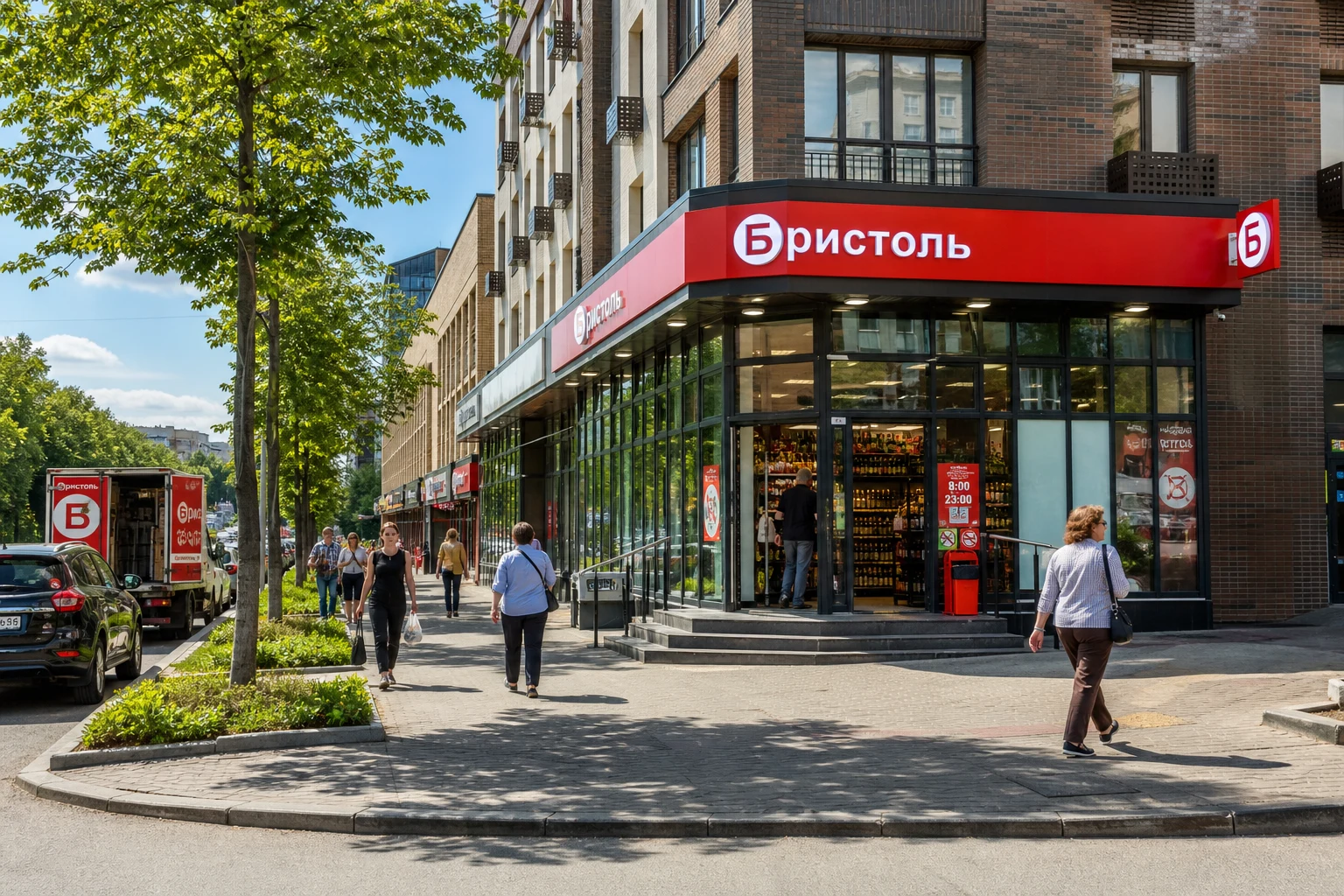 Магазин «Бристоль» на первом этаже московского жилого комплекса как объект готового арендного бизнеса